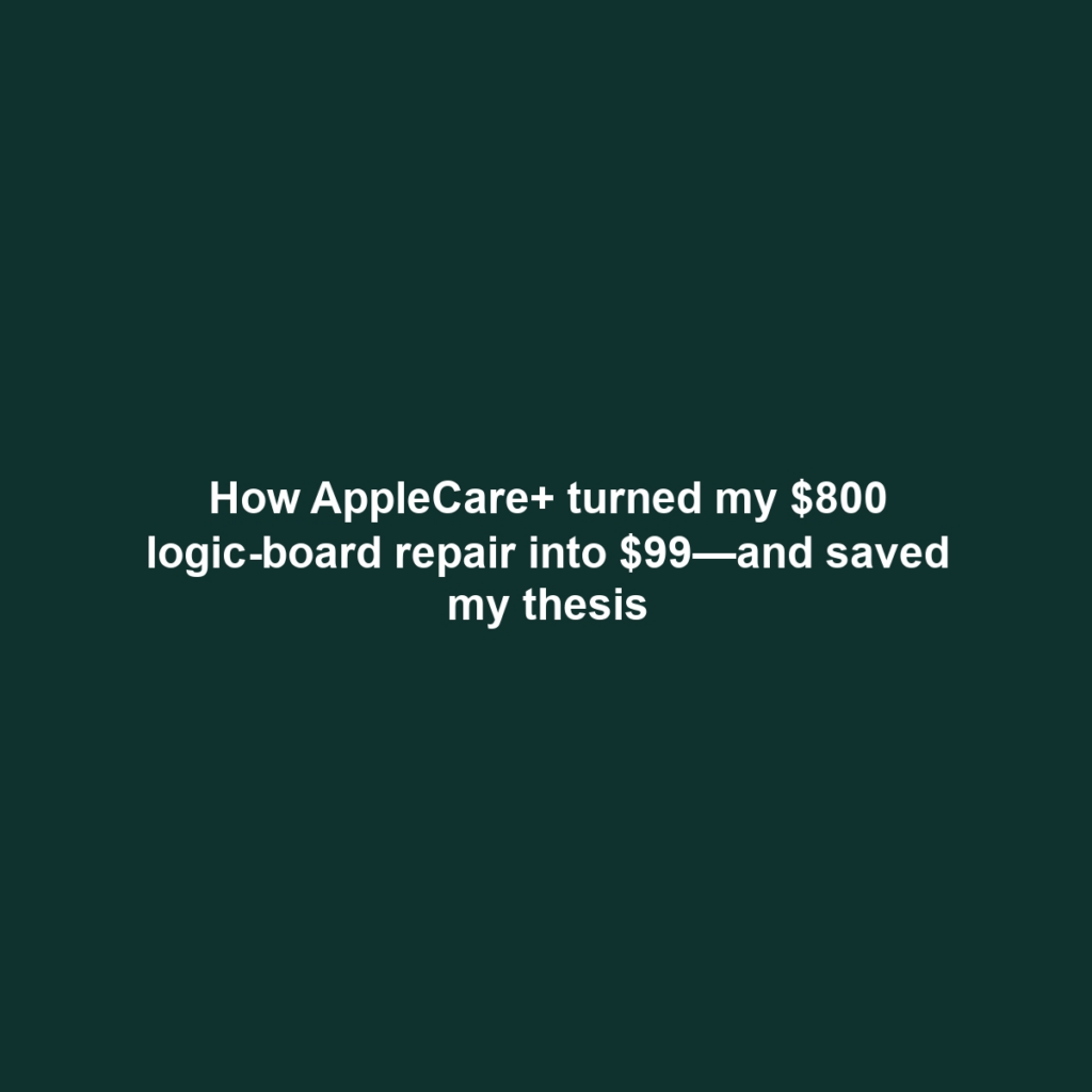 How AppleCare+ turned my $800 logic-board repair into $99—and saved my thesis